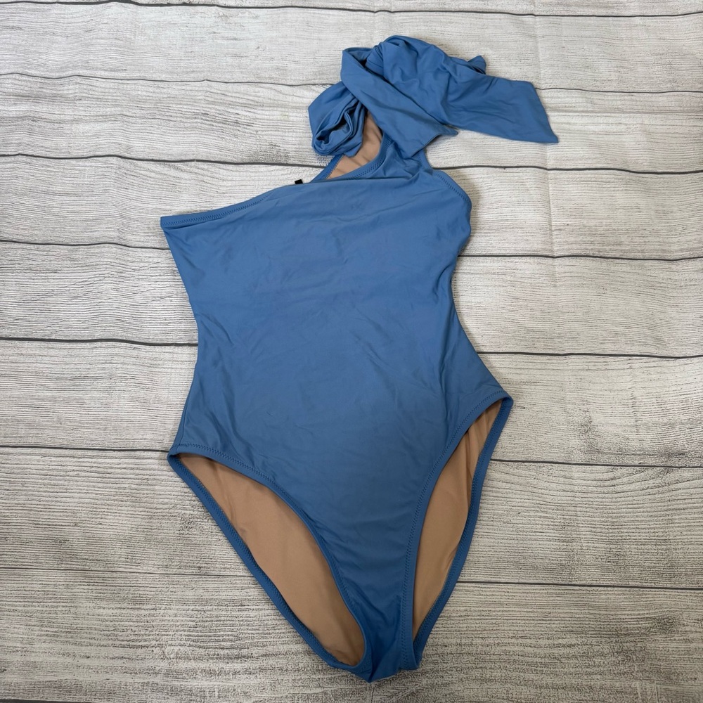 J. Crew One-Shoulder Blue One-Piece Swimsuit